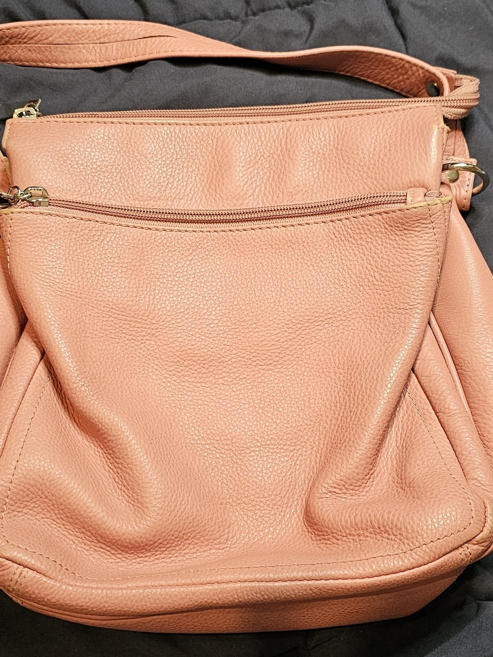 Wilsons Leather Peach Leather Shoulder Bag